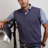 Pull sans manches débardeur uni grande taille mérinos Monte Carlo