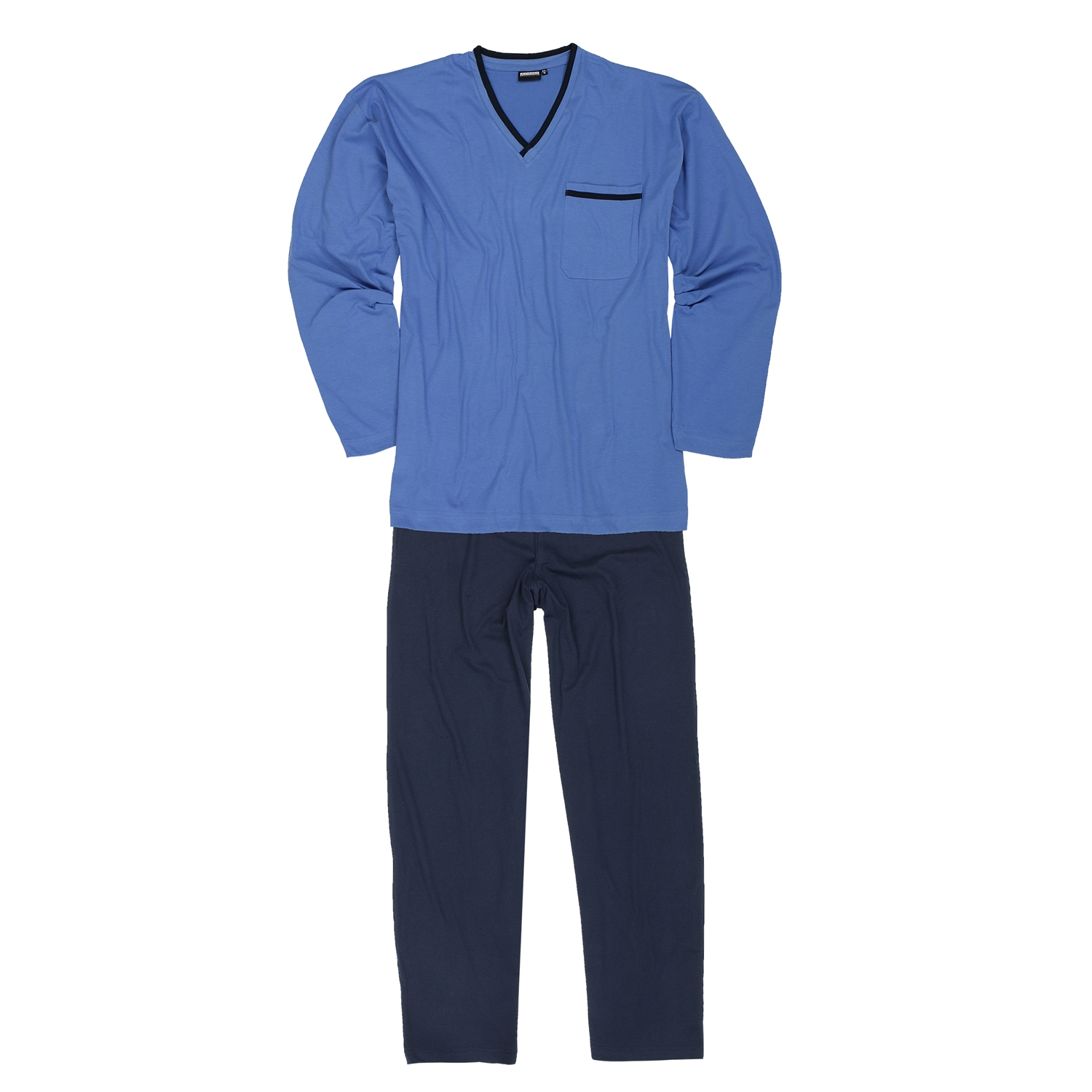 Pyjama Adamo spécial homme grand col v marine ou bleu. - Stilbo