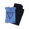 Pyjama Adamo grande taille col v marine ou bleu. – Image 3
