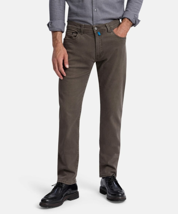 Pantalon toile grande taille Pierre Cardin trapu beige