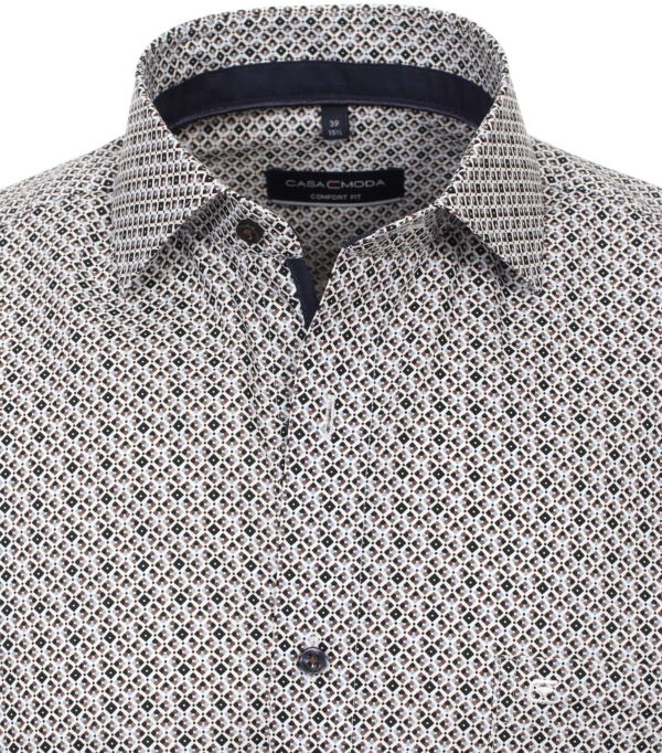 Chemise grande taille Casamoda coupe confort motifs cravate gris. – Image 2