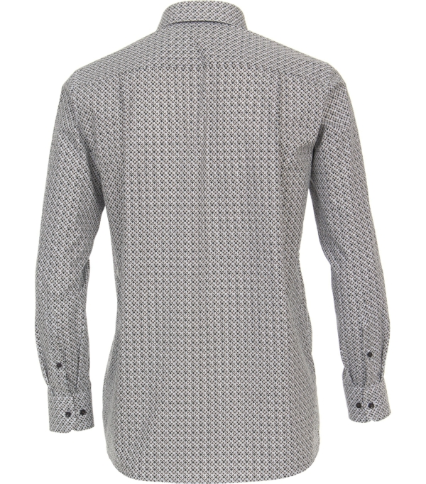Chemise grande taille Casamoda coupe confort motifs cravate gris. – Image 3