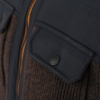 Veste zippée grande taille bi-matière, Casamoda chinée marron et empiècement noir – Image 5