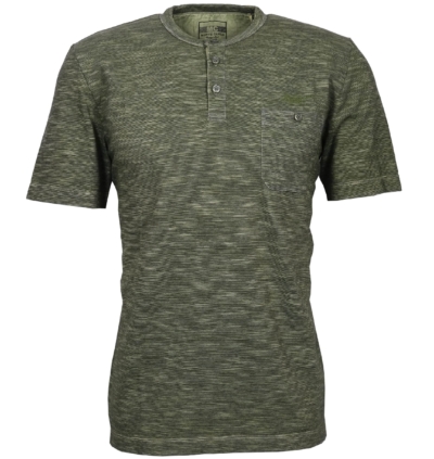 T-shirt grande taille Monte Carlo, col tunisien, kaki.