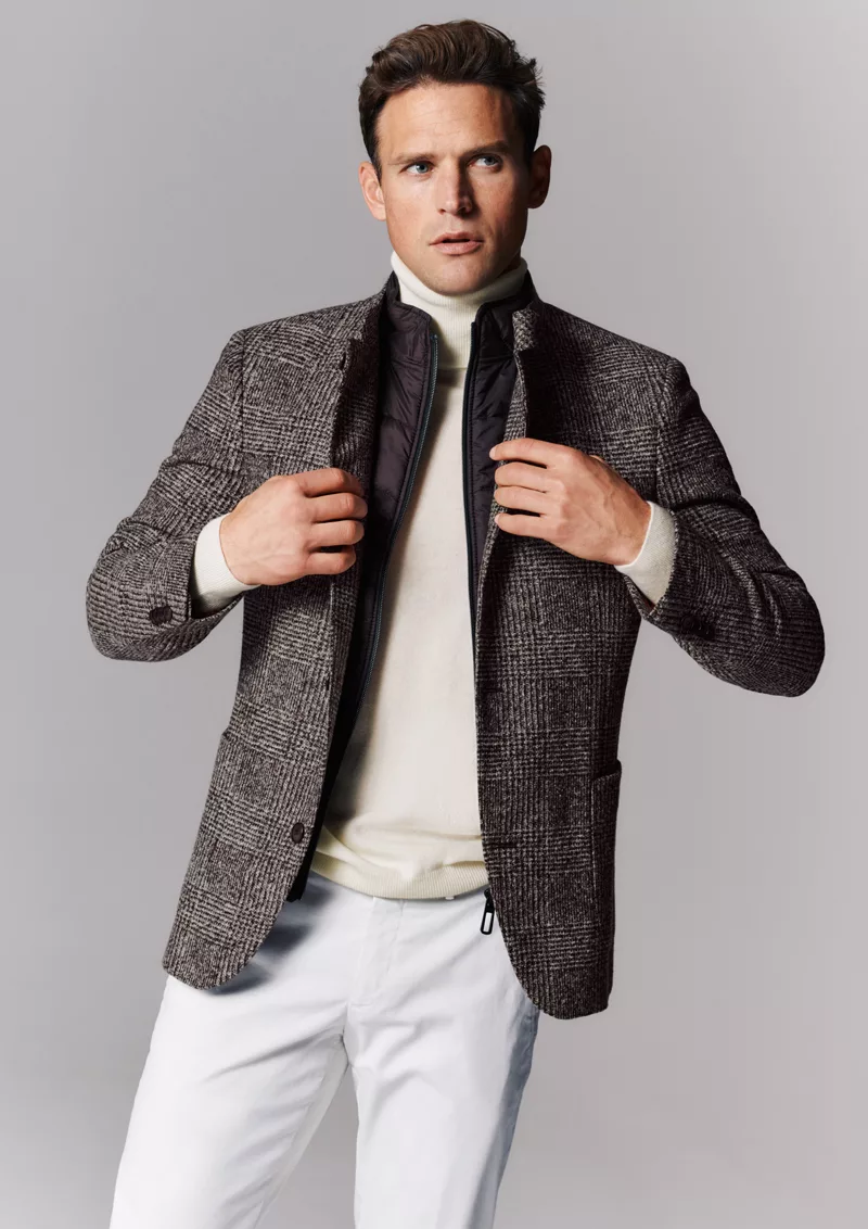 Veste grande taille Digel col mao et parementure amovible. – Image 5