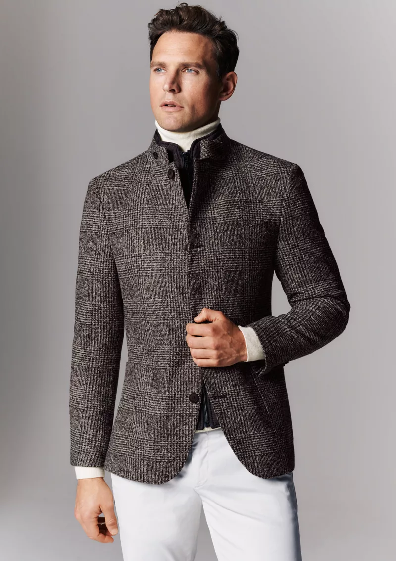 Veste grande taille Digel col mao et parementure amovible. – Image 6