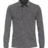 Polo piqué manches longues grande taille Casamoda anthracite.