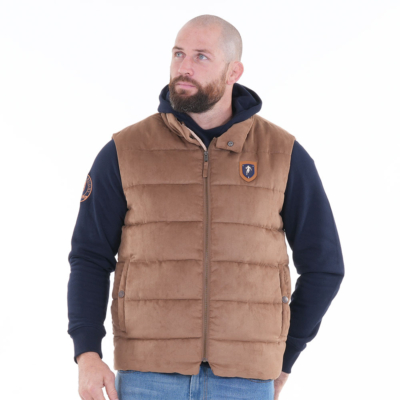 Doudoune sans manches grande taille Ruckfield beige.