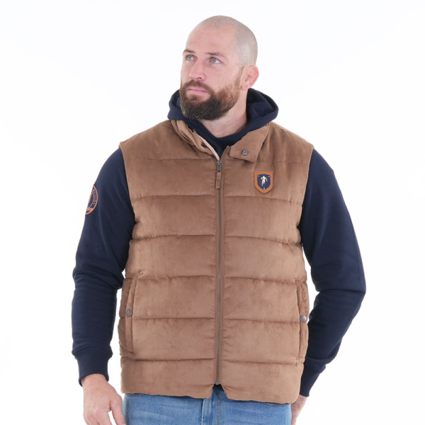 Doudoune sans manches grande taille Ruckfield beige.