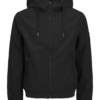 Blouson softshell grande taille à capuche Jack & Jones noir.